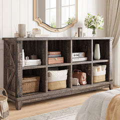 Modern 8-Cube Storage Shelf Organizer - Multipurpose Bookcase & Display Shelves for Living Room, Bedroom, Office-Black Oak-snhomee