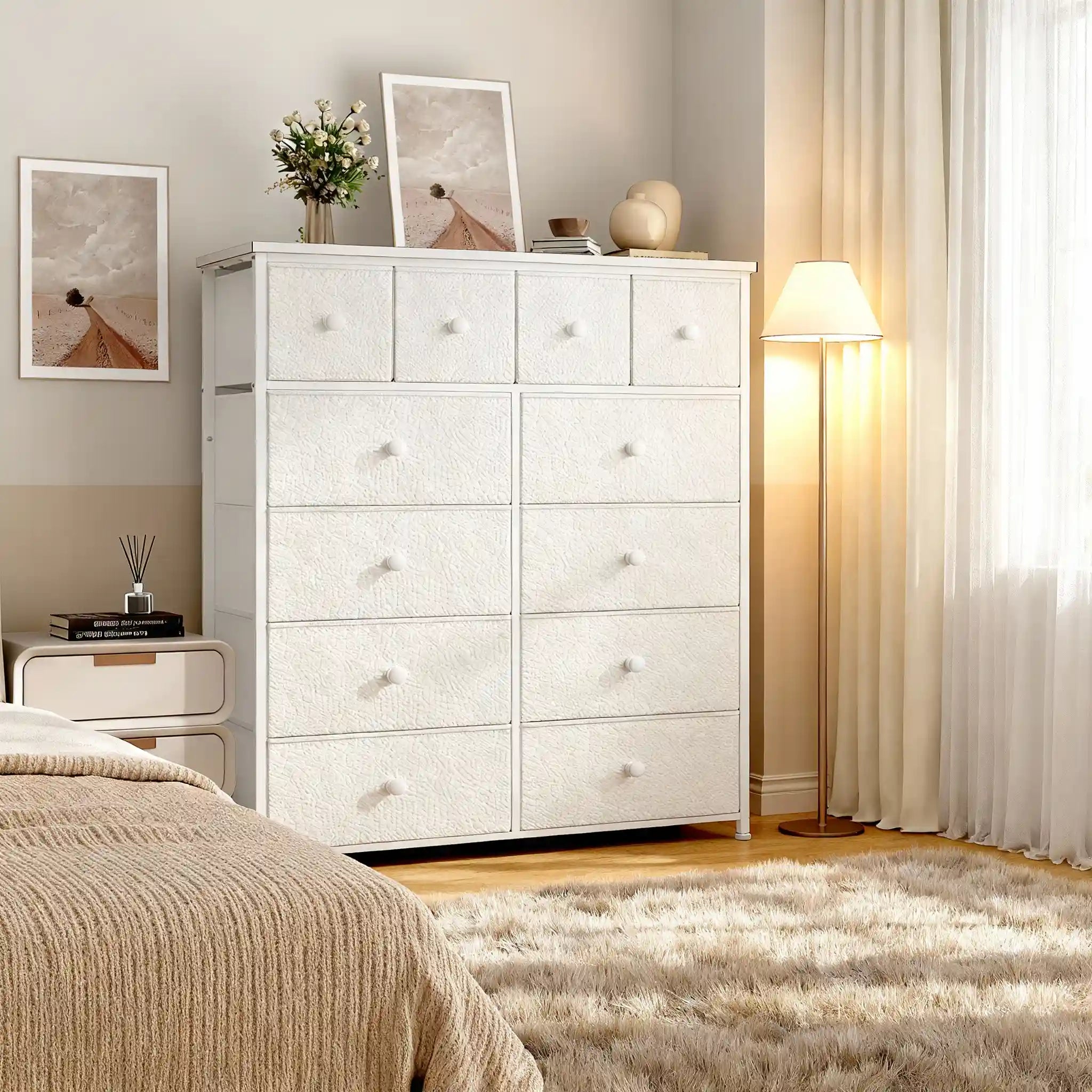 Snhomee 12-Drawers Tall Dresser for Bedroom - Fabric & Metal Storage Organizer with Wood Top, Anti-Tip Design, Space-Saving, Closet, Entryway Snhomee 12-Drawers Tall Dresser for Bedroom - Fabric & Metal Storage Organizer with Wood Top, Anti-Tip Design, Space-Saving, Closet, Entryway