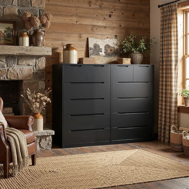 Living Roon Drawer Snhomee Chest of Drawers for Bedroom, 6 Drawers Modern Storage Cabinet ...