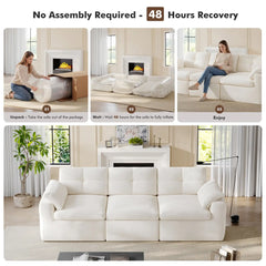 Snhomee Cloud Sectional Couch With Pillow, Comfy Modular Sectional Sofa For Living Room,No Assembly Required