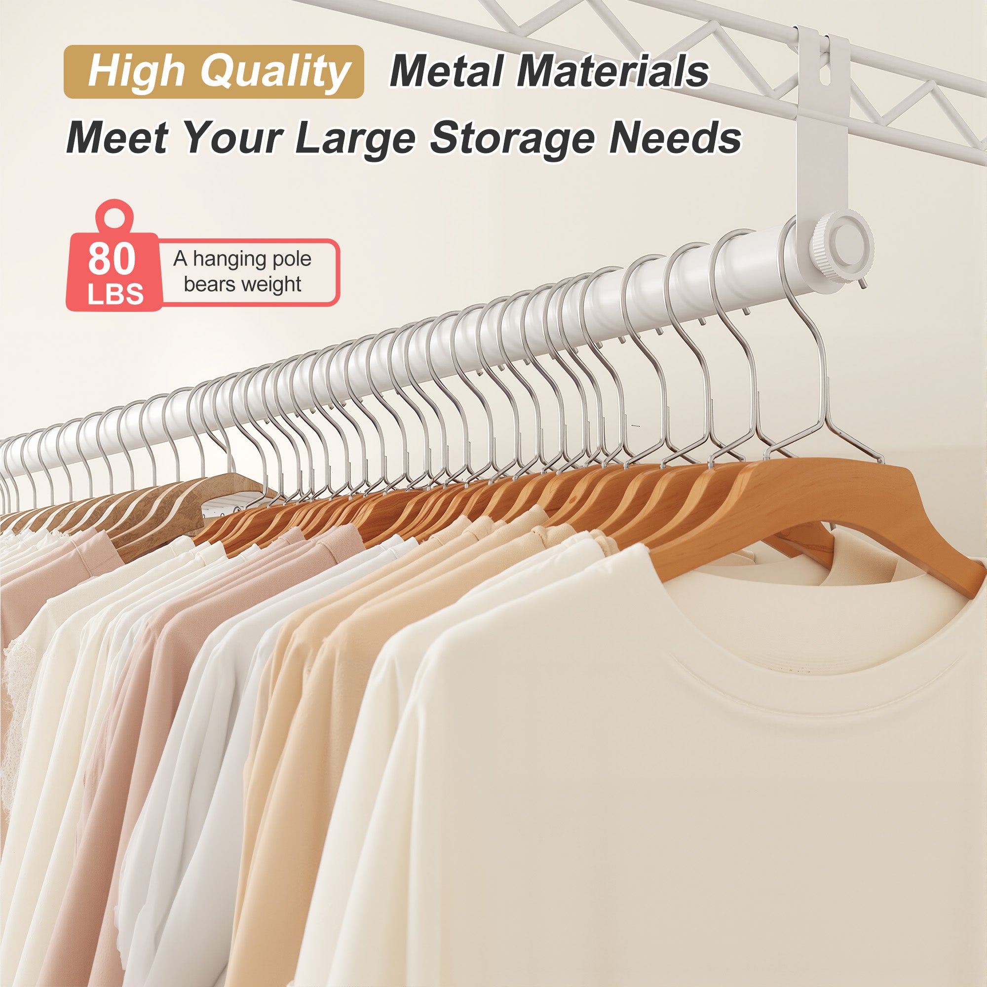 Snhomee Clothes Rack 830LBS Heavy Duty Freestanding Hanging Clothes Rack Metal Clothing Garment Rack-Home Storage > Clothes Rack-Black-snhomee