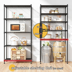 Snhomee 21.5"W Storage Shelves, 5-Tier Adjustable Shelving Units, 1000 LBS Heavy Duty Storage Racks for Pantry, Kitchen and Closet