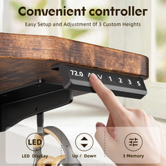 Snhomee 48" Electric Standing Desk with LED, Adjustable Height Computer Desk for Home Office, Sit Stand Desk with Ergonomic Design