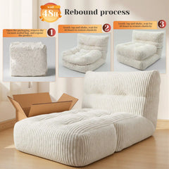 Snhomee 31.49" H Bean Bag Chairs with Foldable Ottoman,Bean Bag Chair  with Foldable Ottoman for Living Room, Bedroom or Balcony