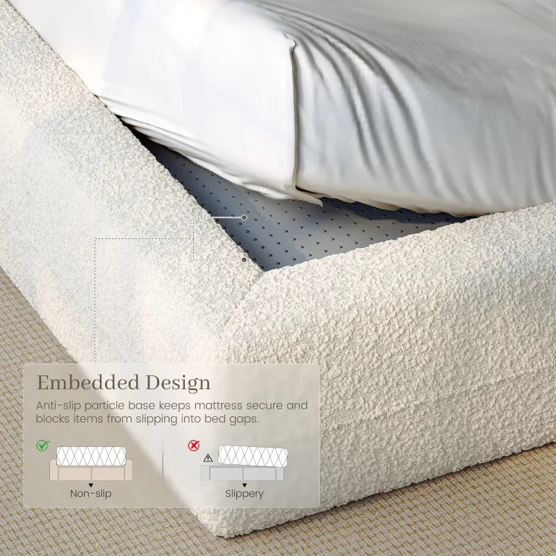 This platform bed frame with non-slip mattress support provides a more stable setup for everyday sleep.