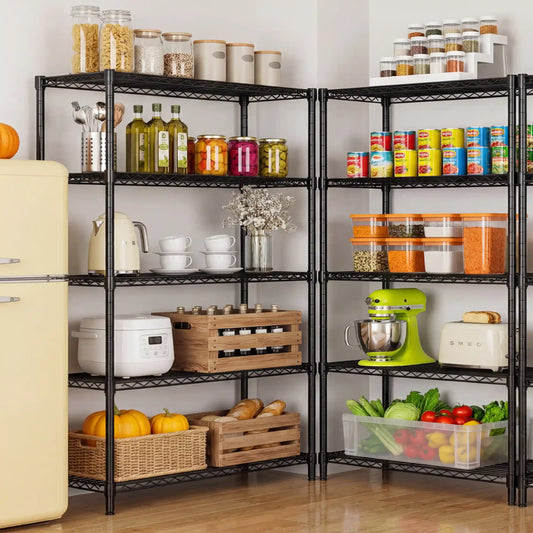 Snhomee 5-Tier Metal Wire Storage Shelves, 1100LBS Heavy Duty Adjustable Commercial Rack for Pantry Kitchen Garage Dorm Warehouse 2268