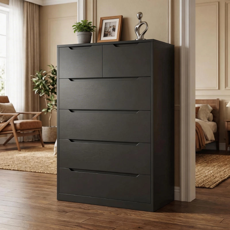 Snhomee 6-Drawer Wood Dresser for Bedroom, Modern Wooden Chest of Drawers for Closet, Living Room, Entryway White Snhomee 6-Drawer Wood Dresser for Bedroom, Modern Wooden Chest of Drawers for Closet, Living Room, Entryway White