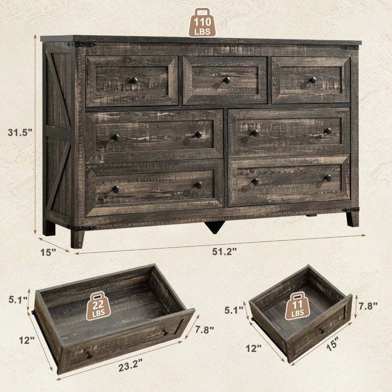 Black walnut color cabinet size display, seven-drawer cabinet