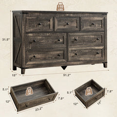 Black walnut color cabinet size display, seven-drawer cabinet