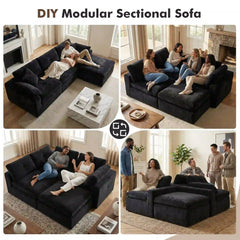 Snhomee Modular Couch With Pillow, Cloud Sofa Sectional For Living Room, No Assembly Required