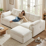 Snhomee Modular Sectional Couch with Pillows, Comfy Modular Sectional Sofa for Living Room, No Assembly Required