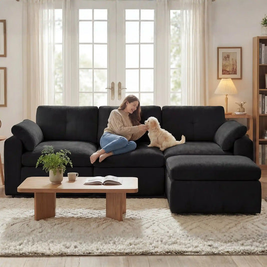 Snhomee Modular Couch With Pillow, Cloud Sofa Sectional For Living Room, No Assembly Required 2000