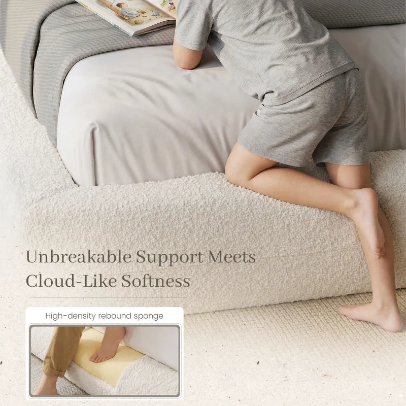 Thick padding and high-density rebound sponge give this upholstered bed frame a soft, cloud-like feel.
