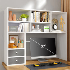 Snhomee Desktop Shelf Organizer with 7 Storages & 2 Drawers, Adjustable Large Capacity Desk Hutch for Home Office, Dorm Room, Study Desk