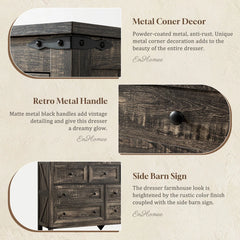 Detail display of a black walnut color cabinet, material of the seven-drawer cabinet, handle design