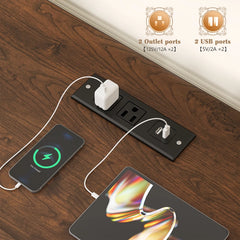 The detail display of the US-standard charging station on top of the locker shows a refined metal casing that presents a soft appearance under different lighting conditions. The edges feature a rounded arc design with a smooth, non-abrasive touch feel. The front of the charging station has multiple USB-A and USB-C ports arranged neatly in accordance with US standards, with each port accompanied by clear current.