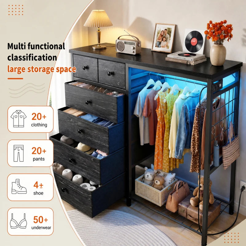 narrow dresser for bedroom 6-Drawer Office Storage Cabinet by Naomi Home Color Black drawer dresser Creative dresser options for small