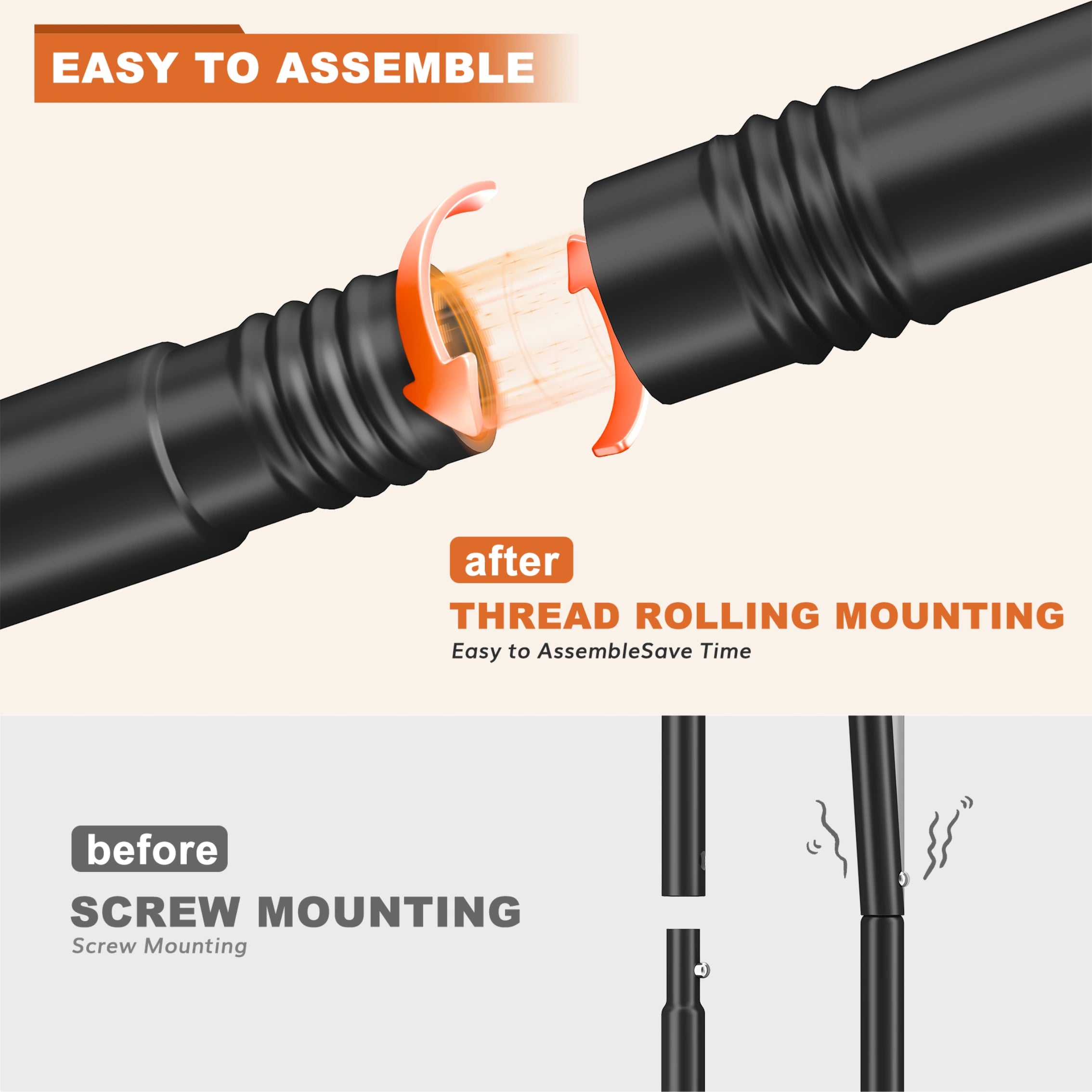 The easy assembly clothing rack comes with clear step-by-step instructions and the necessary tools for a straightforward setup.
