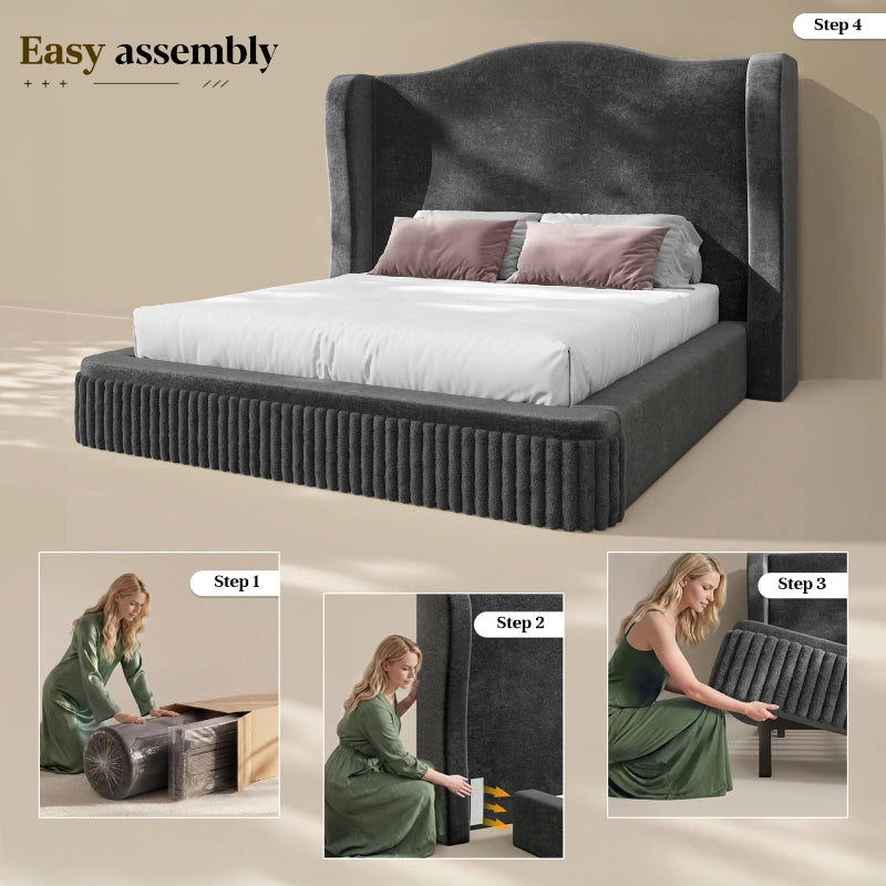 Designed as an easy to assemble platform bed, the frame requires minimal tools and a straightforward setup process for everyday convenience.