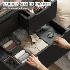 6-Drawer Black Tall Wood Dresser 43.3"H Vertical Dresser for Bedroom and Entryway-Furniture > Dresser-snhomee