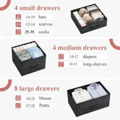 Tall Fabric Dresser for Bedroom with 16 Deep Drawers, Chests of Drawers for Bedroom, Living Room, Wood Top Metal Frame, Storage Drawer for Closet Entryway, Highboy-Furniture > Dresser-Brown-snhomee