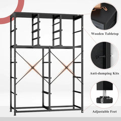 Tall Fabric Dresser for Bedroom with 16 Deep Drawers, Chests of Drawers for Bedroom, Living Room, Wood Top Metal Frame, Storage Drawer for Closet Entryway, Highboy-Furniture > Dresser-Brown-snhomee
