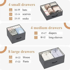 Tall Fabric Dresser for Bedroom with 16 Deep Drawers, Chests of Drawers for Bedroom, Living Room, Wood Top Metal Frame, Storage Drawer for Closet Entryway, Highboy-Furniture > Dresser-Brown-snhomee