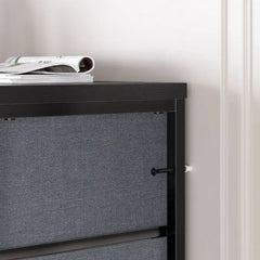 Tall Fabric Dresser for Bedroom with 16 Deep Drawers, Chests of Drawers for Bedroom, Living Room, Wood Top Metal Frame, Storage Drawer for Closet Entryway, Highboy-Furniture > Dresser-Brown-snhomee