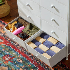 White Dresser for Bedroom with 12 Drawers, Dressers & Chest of Drawers, Fabric Dresser for Closet, Dressers & Chest of Drawers for Bedroom, Closet-Furniture > Dresser-snhomee