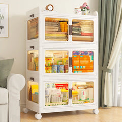 Stackable Storage Bins with Lids，Storage Bins With Wheels For Bedroom, Kitchen