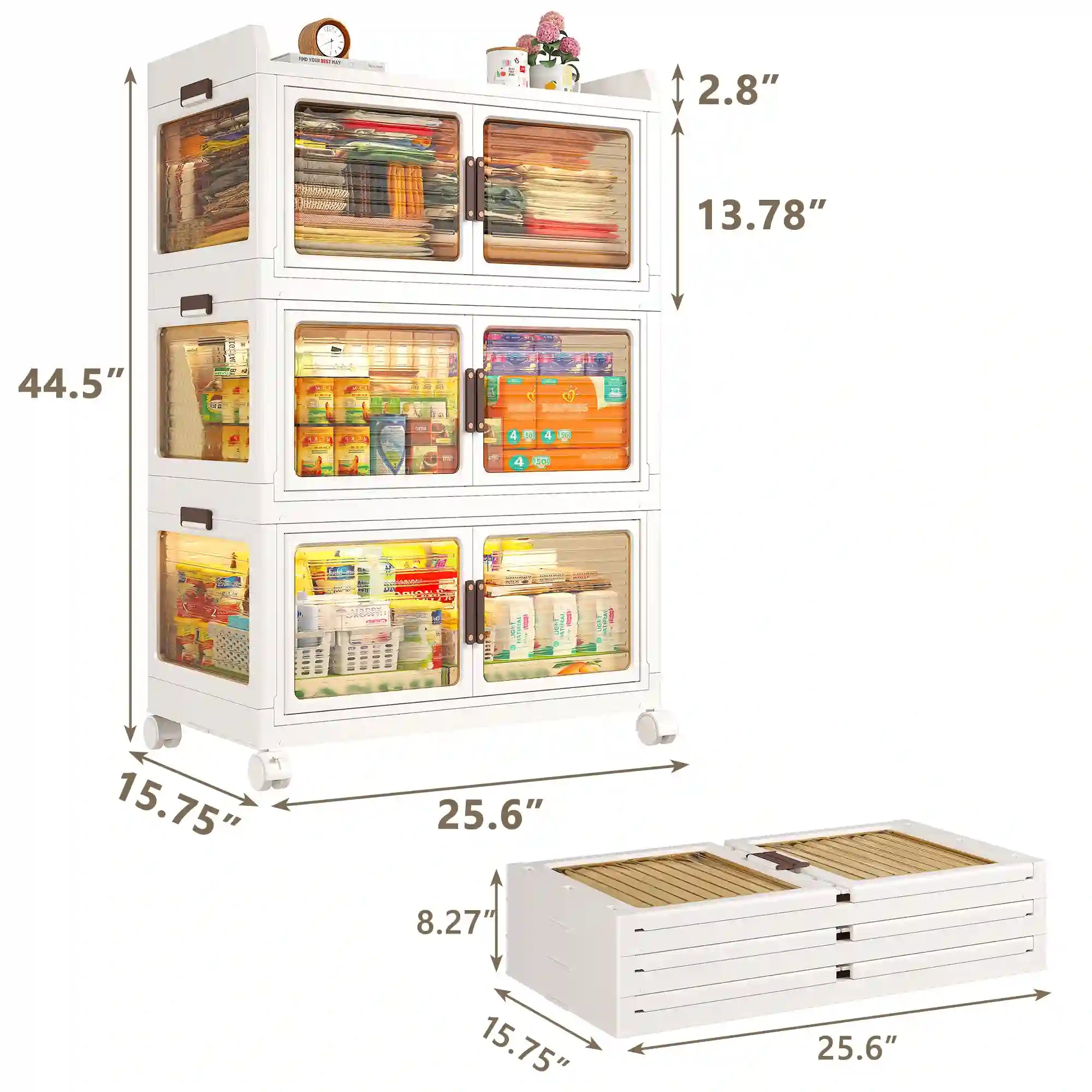 Stackable Storage Bins with Lids，Storage Bins With Wheels For Bedroom, Kitchen