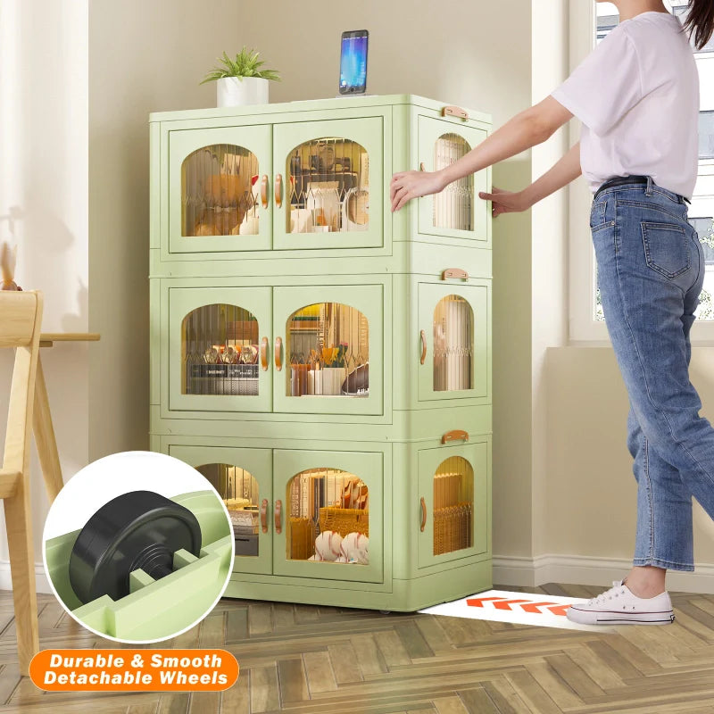 Enhomee_32.4_GAL_Stackable_Plastic_Bins_with_Wheels_3PC--Green
