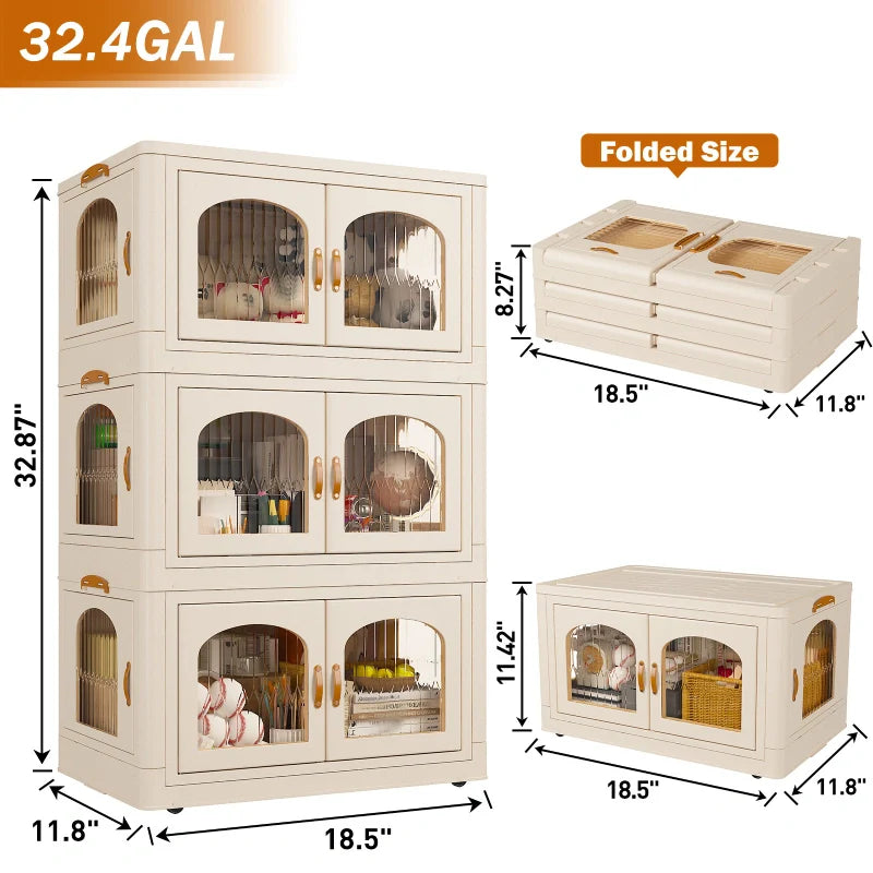 Snhomee Stackable Storage Bins with Lids and Wheels