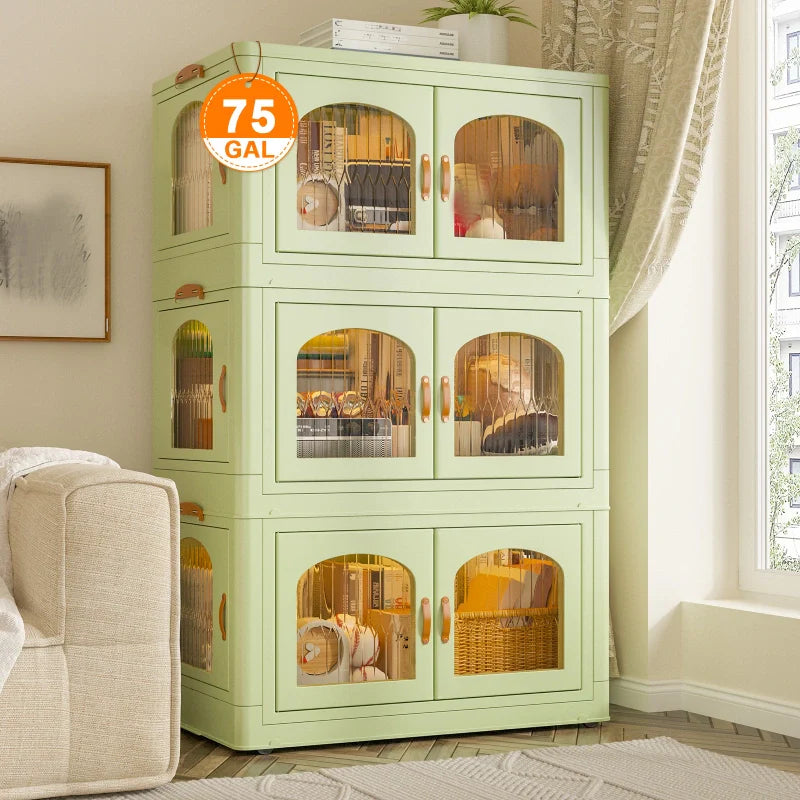 Enhomee_75_GAL_Stackable_Plastic_Bins_with_Lids_and_Wheels_3PC--Green