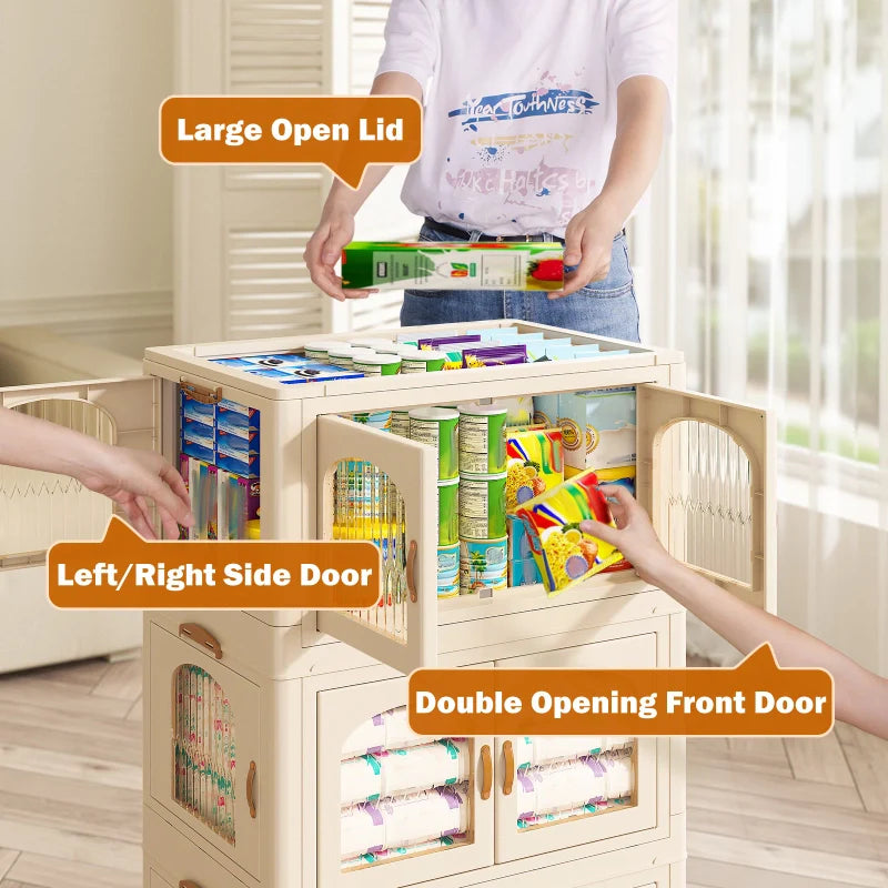 Snhomee Stackable Storage Bins with Lids and Wheels