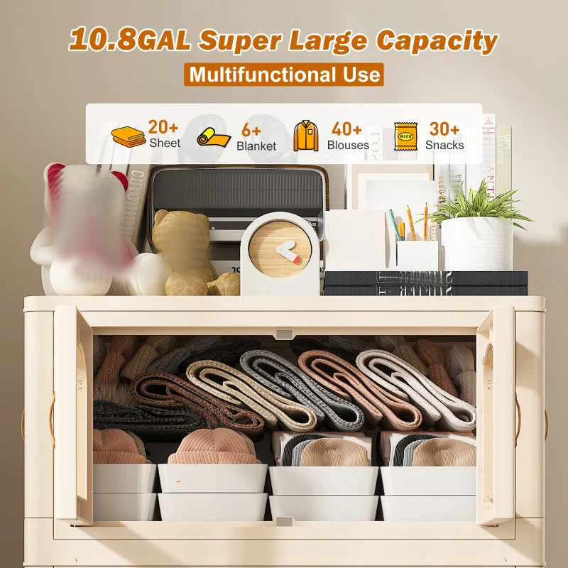 Snhomee Stackable Storage Bins with Lids and Wheels