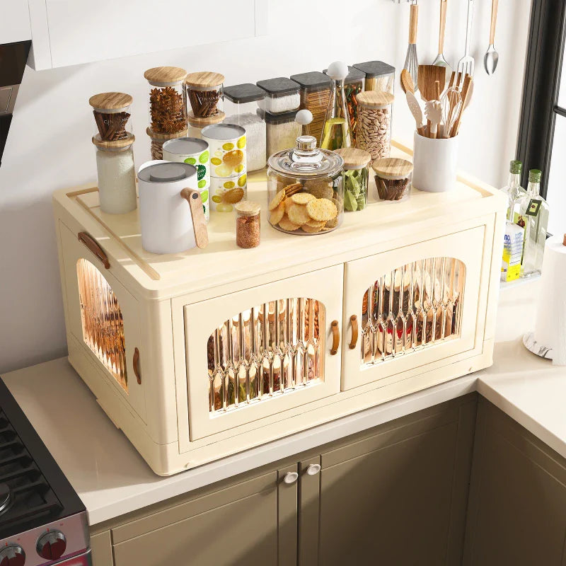 Snhomee Stackable Storage Bins with Lids and Wheels