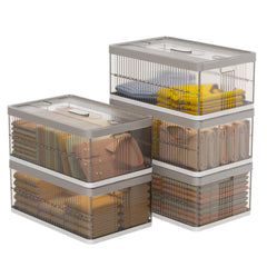 13.2" Stackable Foldable Storage Bins with Lids – Space-Saving & Easy to Use for Toys, Clothes