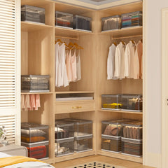 13.2" Stackable Foldable Storage Bins with Lids – Space-Saving & Easy to Use for Toys, Clothes