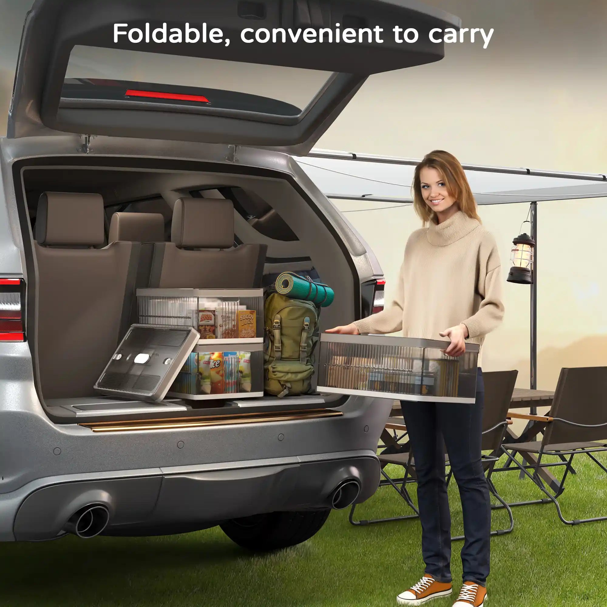 13.2" Stackable Foldable Storage Bins with Lids – Space-Saving & Easy to Use for Toys, Clothes