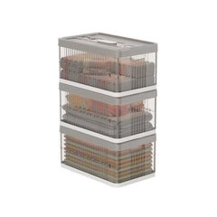 13.2" Stackable Foldable Storage Bins with Lids – Space-Saving & Easy to Use for Toys, Clothes