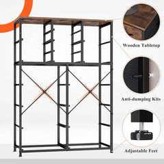 Tall Fabric Dresser for Bedroom with 16 Deep Drawers, Chests of Drawers for Bedroom, Living Room, Wood Top Metal Frame, Storage Drawer for Closet Entryway, Highboy-Furniture > Dresser-Brown-snhomee