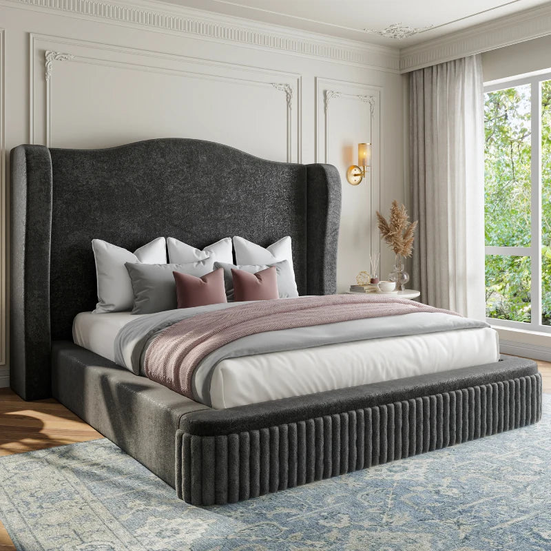 A family friendly bed frame with generously padded surfaces helps create a softer, more comfortable bedroom environment.