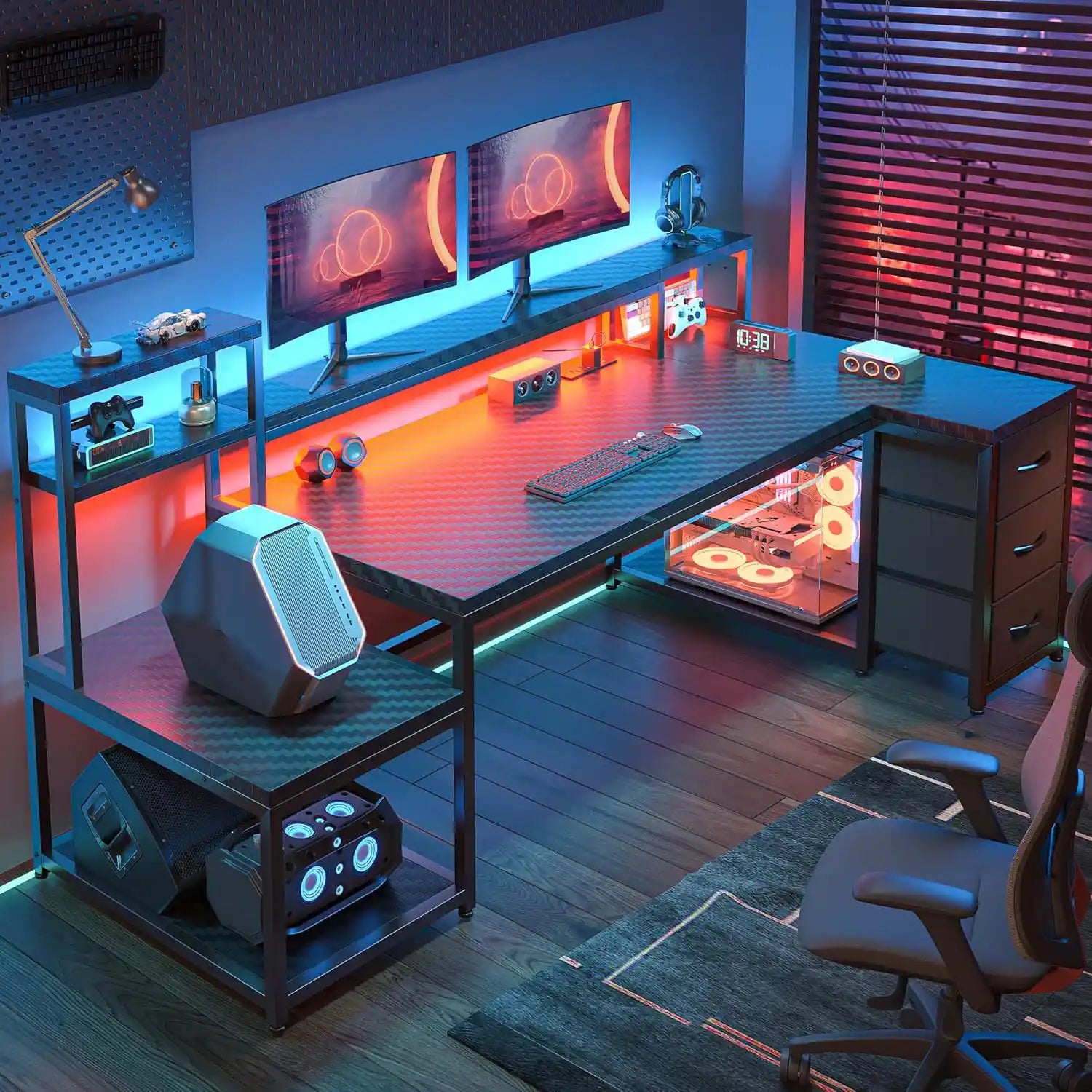 GamingDeskwithPowerOutlet-Black-1