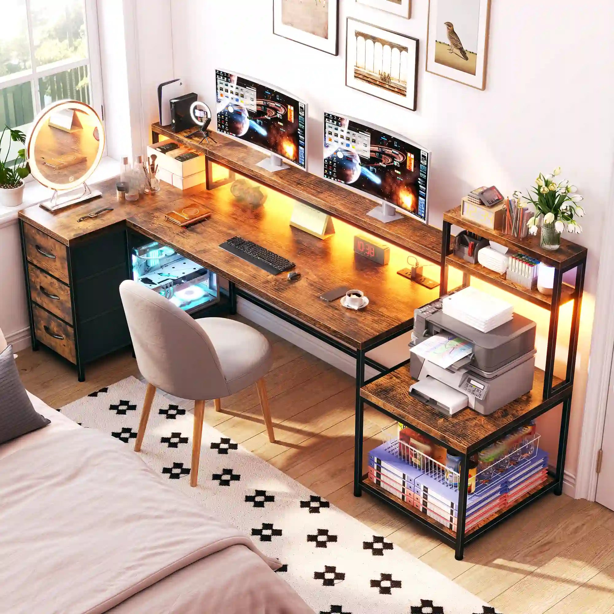 GamingDeskwithPowerOutlet-RusticBrown-7