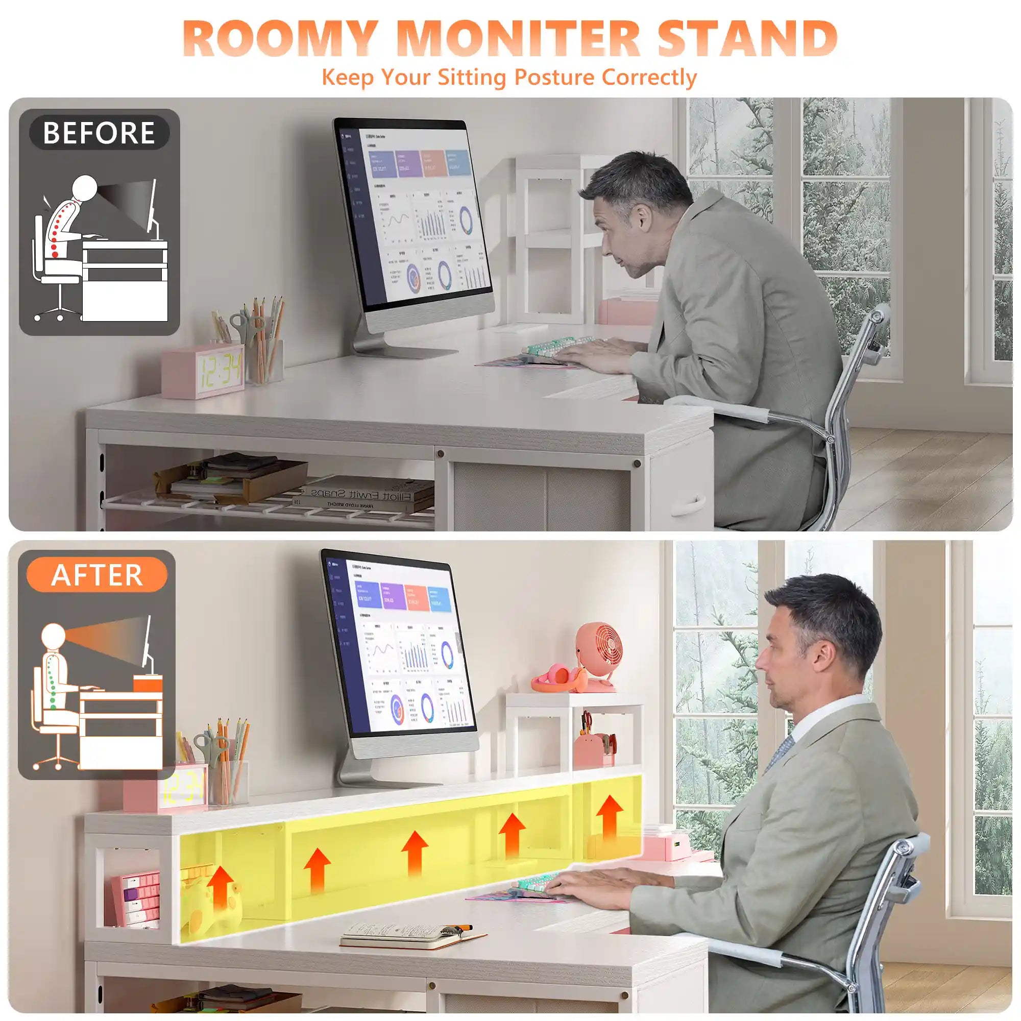 GamingDeskwithPowerOutlet-White-5