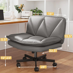 Ergonomic Computer Chair with Cross-Legged Comfort & 5-Leg Stability – Ideal for Home Office, Study & Relaxation