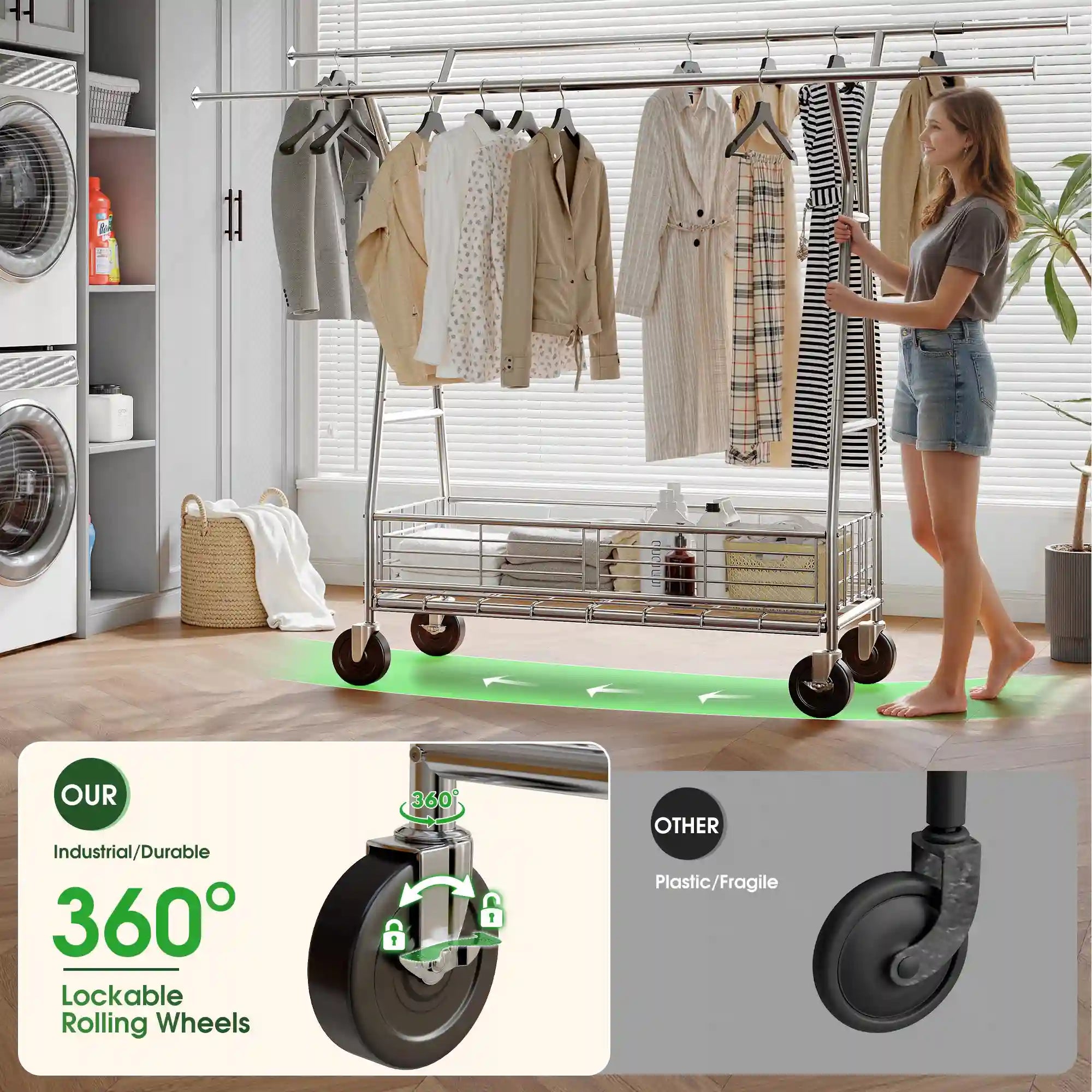 Hanger roller design for convenient and quick movement