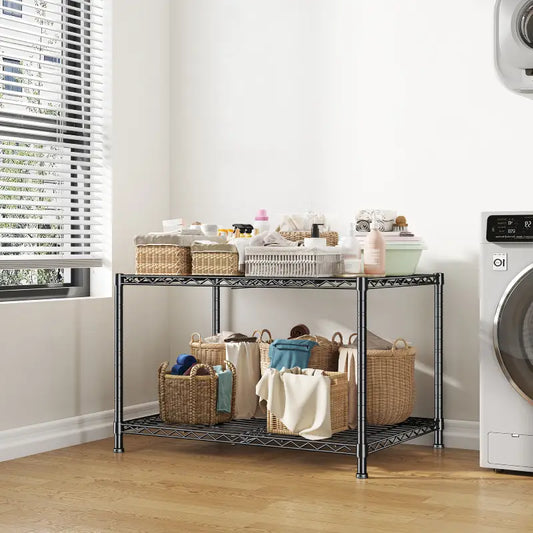 Snhomee 35.4"W Wire Storage Shelves,Height Adjustable Metal Shelving ,Heavy-Duty Storage Shelves,Suitable for Laundry Bathroom Kitchen 800
