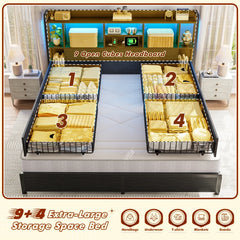 With 9 open cubes and 4 extra-large storage compartments